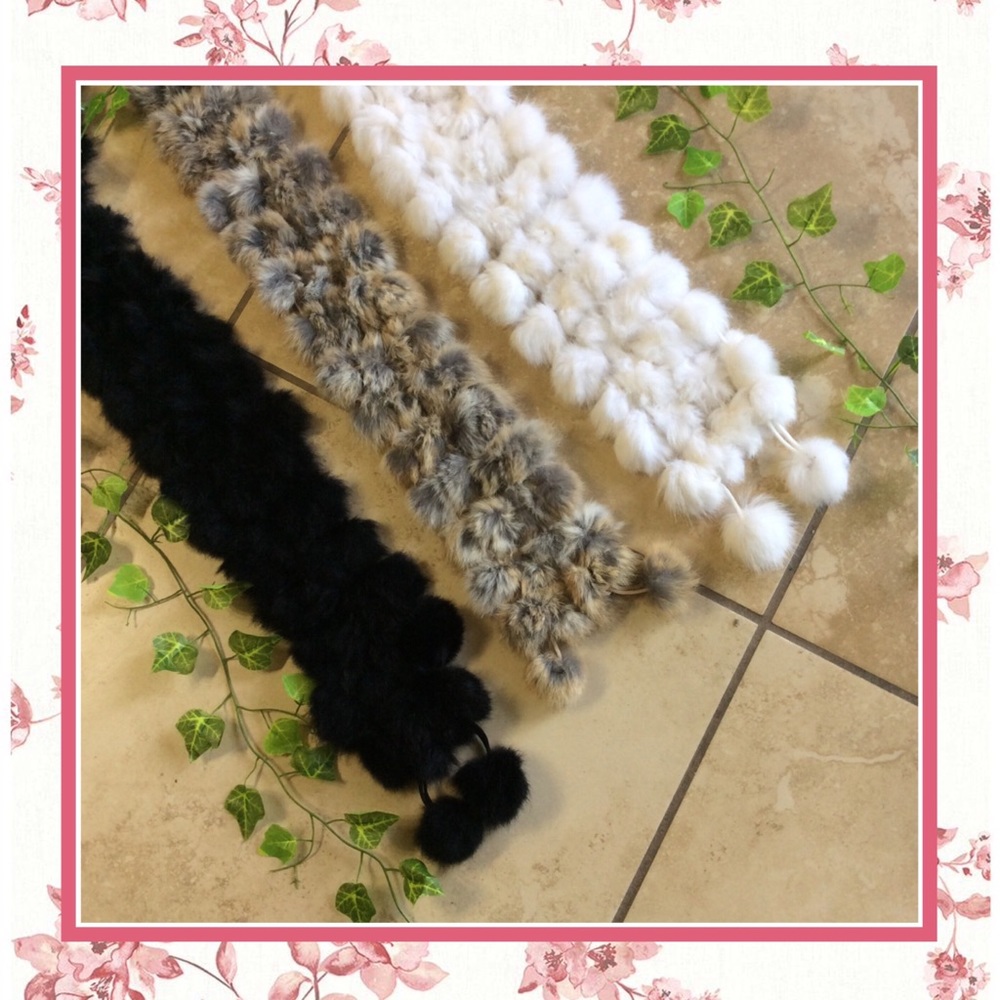 🎀FUR SCARF RABBIT SOFT BALL WRAP LONG FURRY WARM LONG BALLS WINTER MULTI STYLE